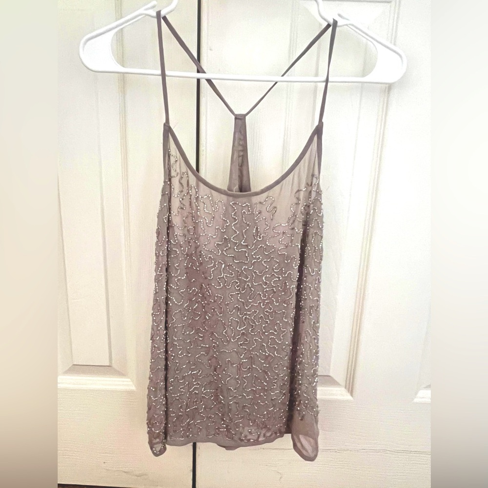 silver sequin top
